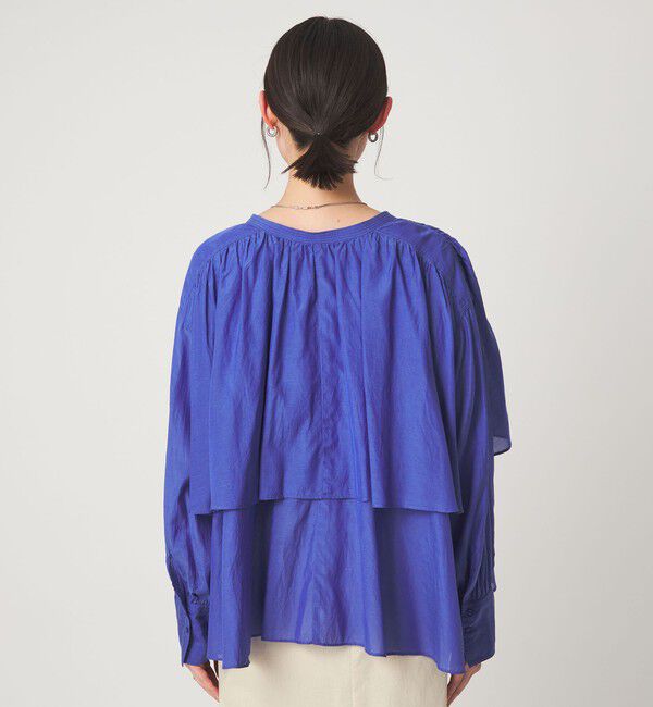 UNITED ARROWS green label relaxing「［size SHORTあり］ボイル レイヤー ギャザー ブラウス」|シャツ・ブラウス|