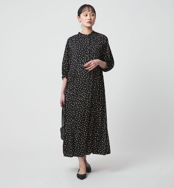 UNITED ARROWS green label relaxing「サテン ギャザー ショートスリーブ ワンピース 2」|ワンピース|