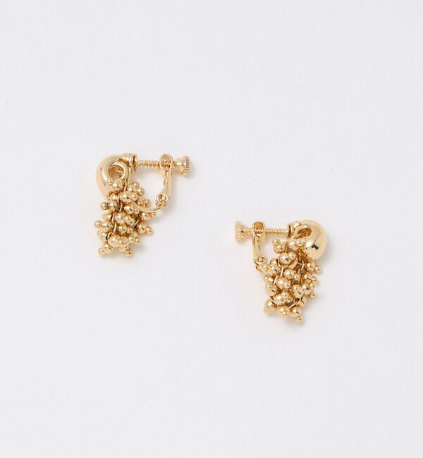 UNITED ARROWS green label relaxing「オーバルメタル＆ツブツブミックス イヤリング」|イヤリング|GOLD
