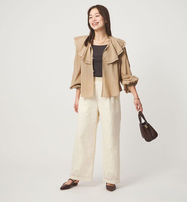 UNITED ARROWS green label relaxing「100/2 ラッフルカラー ブラウス」|シャツ・ブラウス|