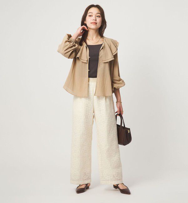 UNITED ARROWS green label relaxing「100/2 ラッフルカラー ブラウス」|シャツ・ブラウス|