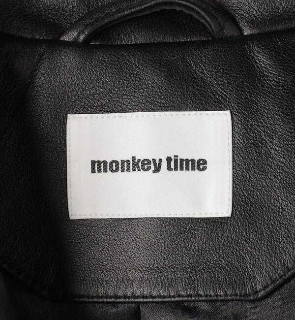 monkey time＞ シープ レザー オーバーサイズ ダブルライダース