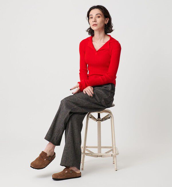 BEAUTY&YOUTH UNITED ARROWS「コットンリブ オープンカラーニット ウォッシャブル」|ニット・セーター|