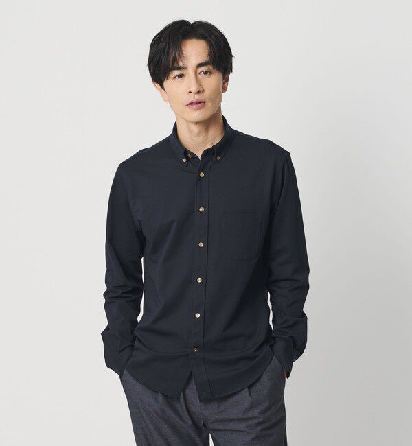 BEAUTY&YOUTH UNITED ARROWS「クイック ストレッチ シャンブレー ボタンダウン シャツ SLIM型 吸水速乾 」|シャツ・ブラウス|NAVY