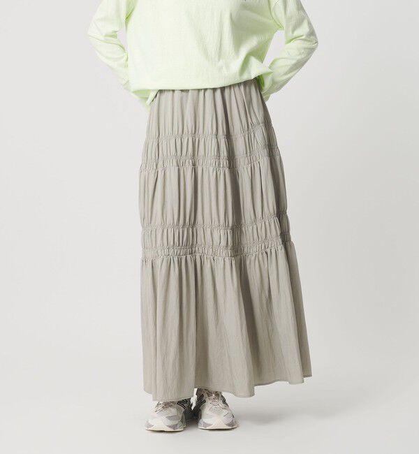 BEAUTY&YOUTH UNITED ARROWS「レーヨンブレンド シャーリング ロングスカート」|スカート|