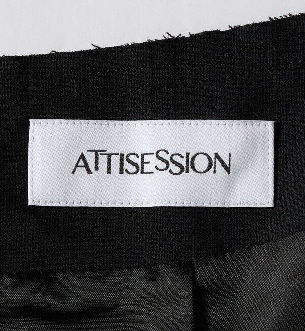 ATTISESSION「＜ATTISESSION＞エスカルゴ スカート ブラック」|フレア|