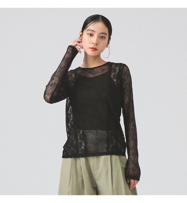 Ray BEAMS 「レース テープ キリカエ Tシャツ」|Tシャツ・カットソー|