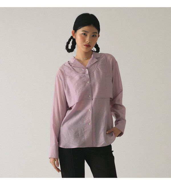 Ray BEAMS 「シアー レイヤード シャツ」|シャツ・ブラウス|PINK