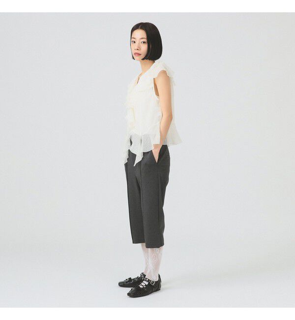 Ray BEAMS 「ラッフルカラー ノースリーブ ブラウス」|シャツ・ブラウス|