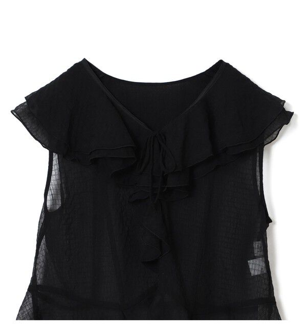 Ray BEAMS 「ラッフルカラー ノースリーブ ブラウス」|シャツ・ブラウス|