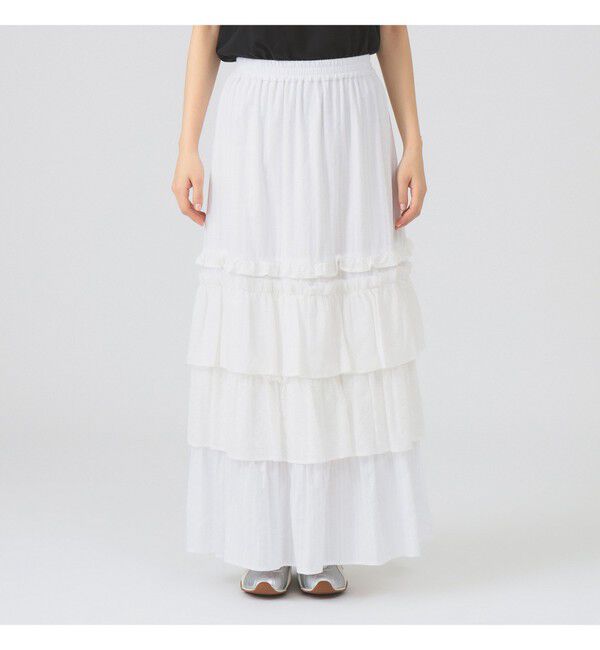 Ray BEAMS 「カットソーレース ティアード スカート」|スカート|