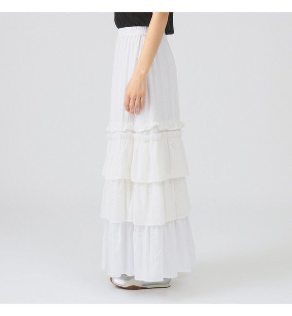 Ray BEAMS 「カットソーレース ティアード スカート」|スカート|