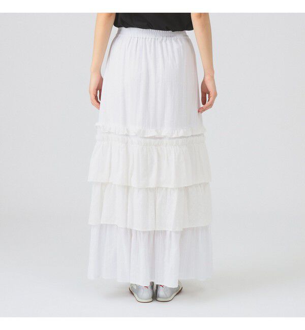 Ray BEAMS 「カットソーレース ティアード スカート」|スカート|