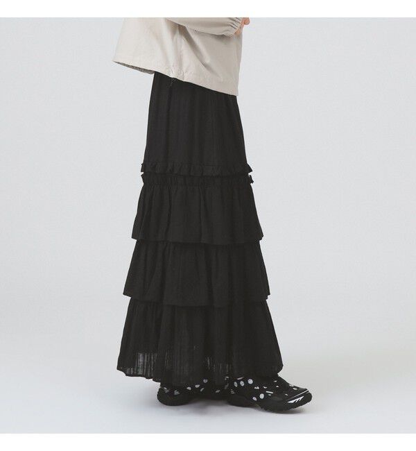 Ray BEAMS 「カットソーレース ティアード スカート」|スカート|