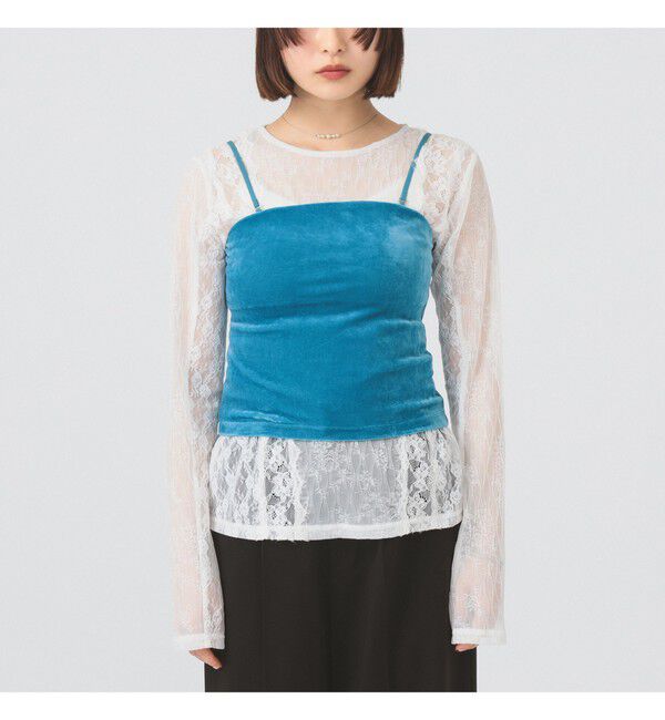 Ray BEAMS 「2WAY ベロア カップ付き キャミソール」|キャミソール|