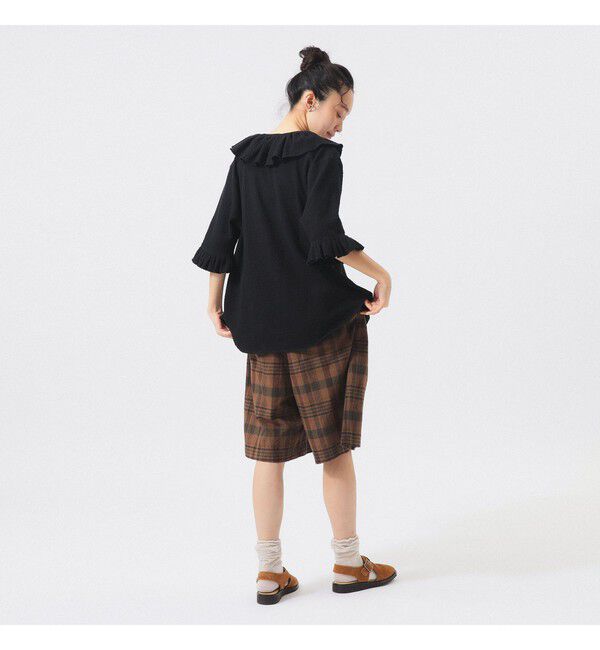 BEAMSBOY「ジャカード フリルギャザー ショートスリーブ」|Tシャツ・カットソー|