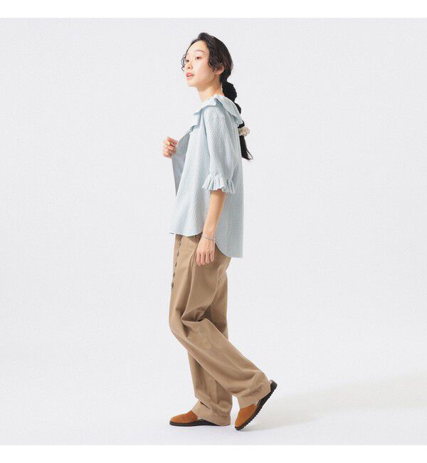 BEAMSBOY「ジャカード フリルギャザー ショートスリーブ」|Tシャツ・カットソー|