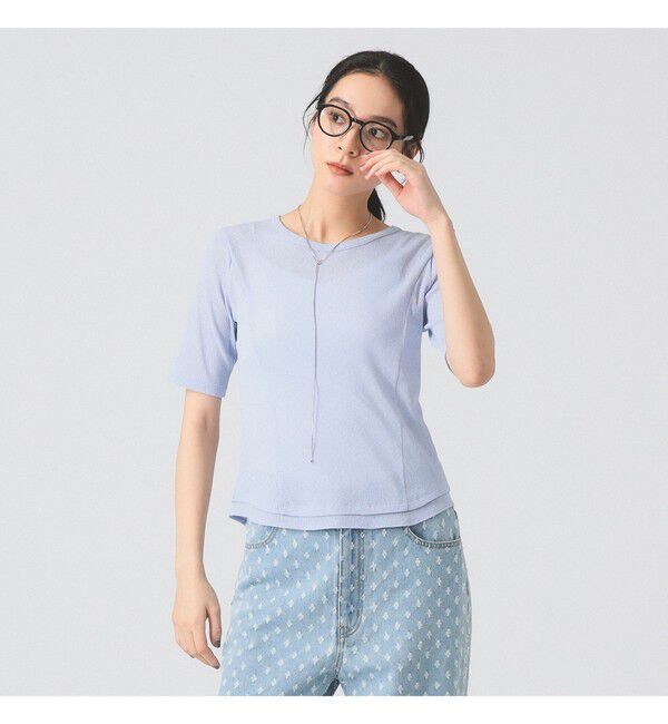 Ray BEAMS 「バックスリット カーブ ヘムTシャツ」|Tシャツ・カットソー|BLUE