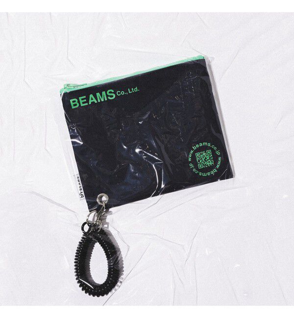 BEAMS「bPr BEAMS / ターポリン ロゴ ポーチ S」|ポーチ|NAVY