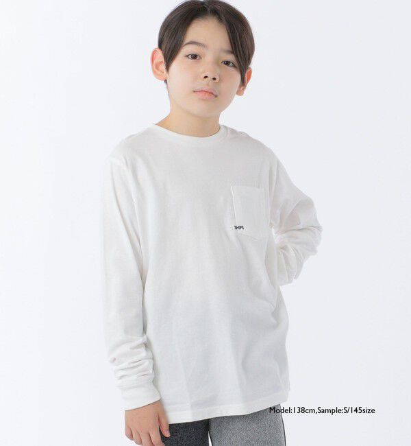 SHIPS KIDS「【WEB限定】SHIPS KIDS:100～160cm / ＜家族おそろい＞SHIPS マイクロロゴ ロングスリーブ TEE」|Tシャツ・カットソー|