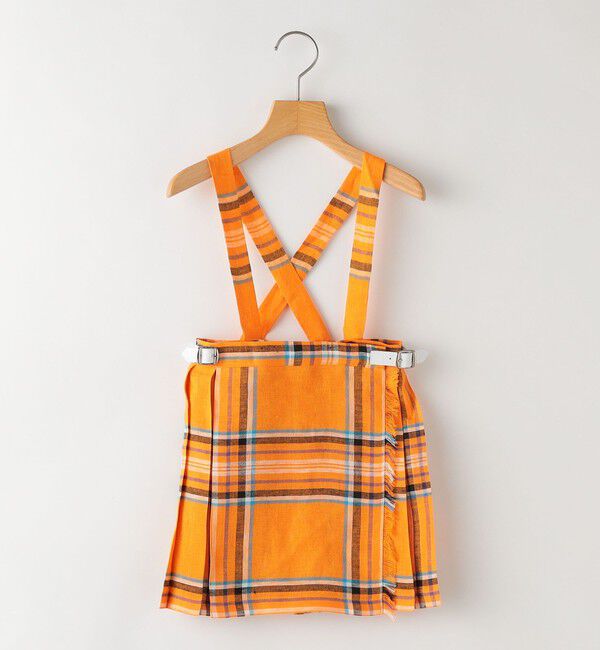 SHIPS KIDS「O'NEIL of DUBLIN:100～130cm / リネン チェック キルト スカート」|台形|