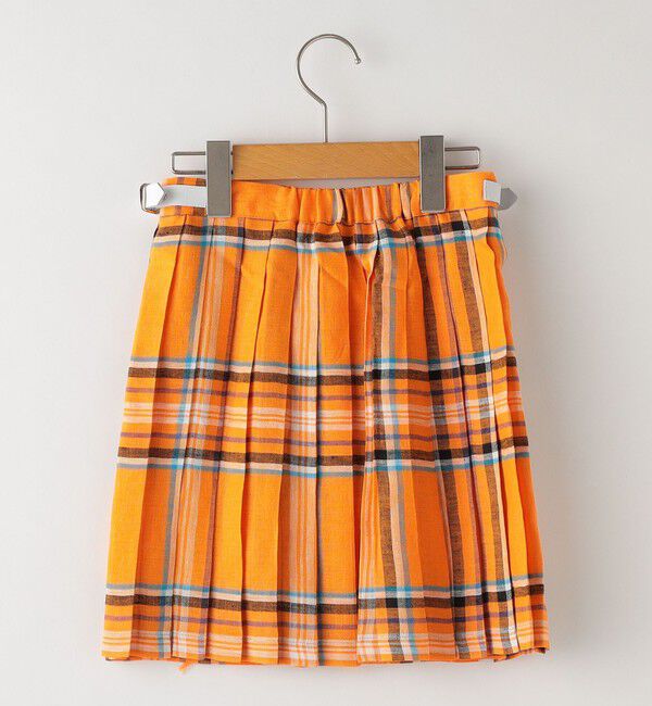 SHIPS KIDS「O'NEIL of DUBLIN:100～130cm / リネン チェック キルト スカート」|台形|