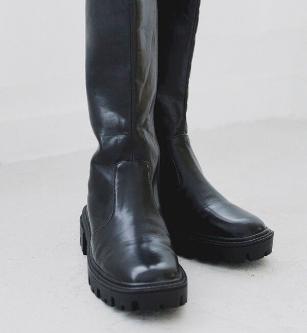 quaranciel「quaranciel: トラック ソール ロング ブーツ」|ロングブーツ|