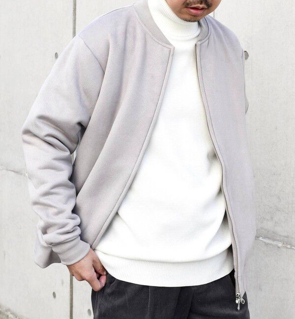 SHIPS any「SHIPS any: 〈洗濯機可能〉フェイクスエード (ポリエステル) ジップ ブルゾン 23AW◇」|ブルゾン・スタジャン|グレー