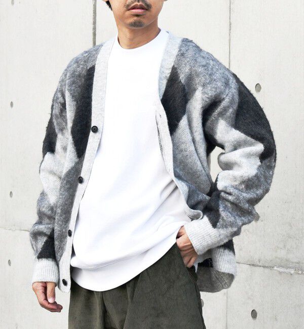 SHIPS any「SHIPS any: シャギー パターン ユニセックス ニット カーディガン 23AW◇」|カーディガン|