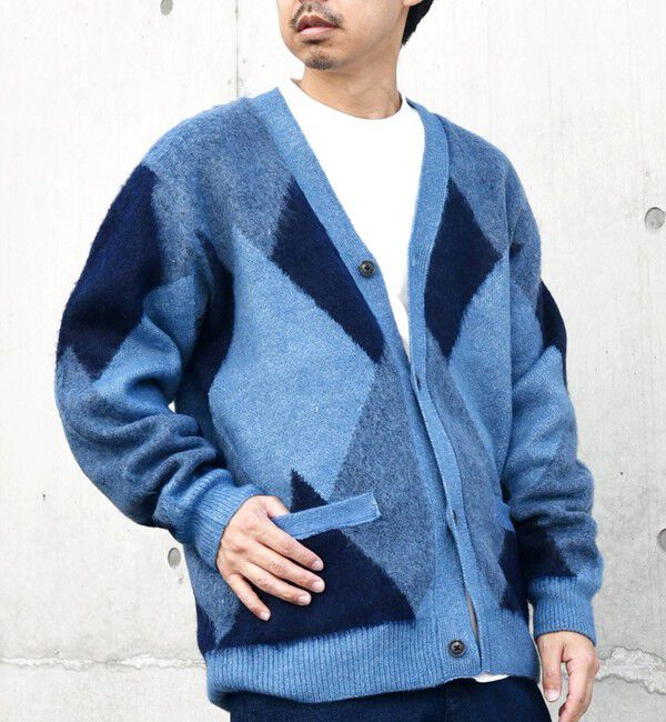 SHIPS any「SHIPS any: シャギー パターン ユニセックス ニット カーディガン 23AW◇」|カーディガン|
