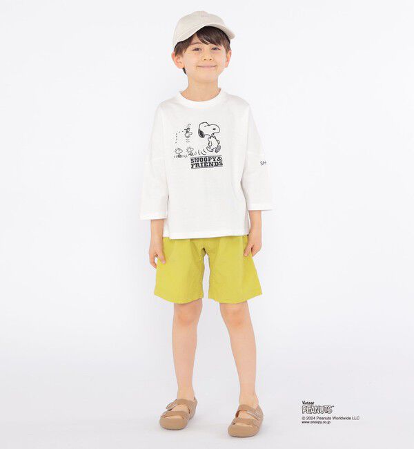 SHIPS KIDS「SHIPS KIDS:100～130cm / スヌーピー 7分袖 TEE」|Tシャツ・カットソー|