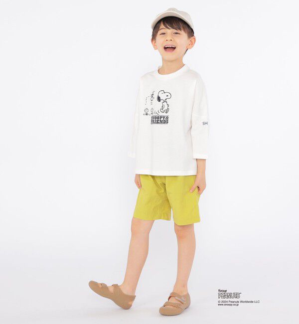 SHIPS KIDS「SHIPS KIDS:100～130cm / スヌーピー 7分袖 TEE」|Tシャツ・カットソー|