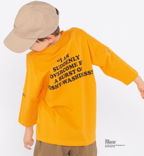 SHIPS KIDS「SHIPS KIDS:100～130cm / スヌーピー 7分袖 TEE」|Tシャツ・カットソー|