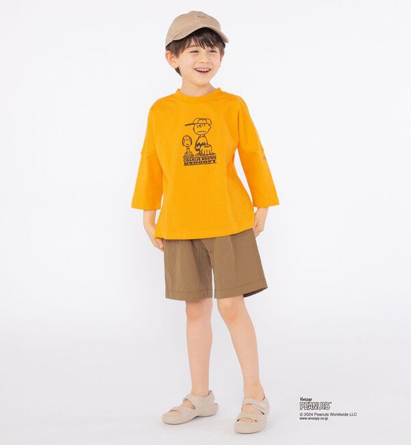 SHIPS KIDS「SHIPS KIDS:100～130cm / スヌーピー 7分袖 TEE」|Tシャツ・カットソー|