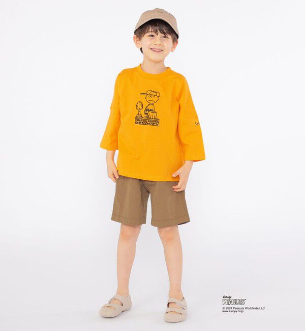 SHIPS KIDS「SHIPS KIDS:100～130cm / スヌーピー 7分袖 TEE」|Tシャツ・カットソー|