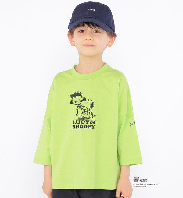 SHIPS KIDS「SHIPS KIDS:100～130cm / スヌーピー 7分袖 TEE」|Tシャツ・カットソー|