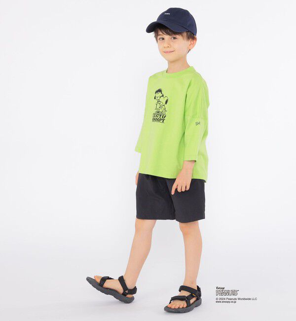 SHIPS KIDS「SHIPS KIDS:100～130cm / スヌーピー 7分袖 TEE」|Tシャツ・カットソー|