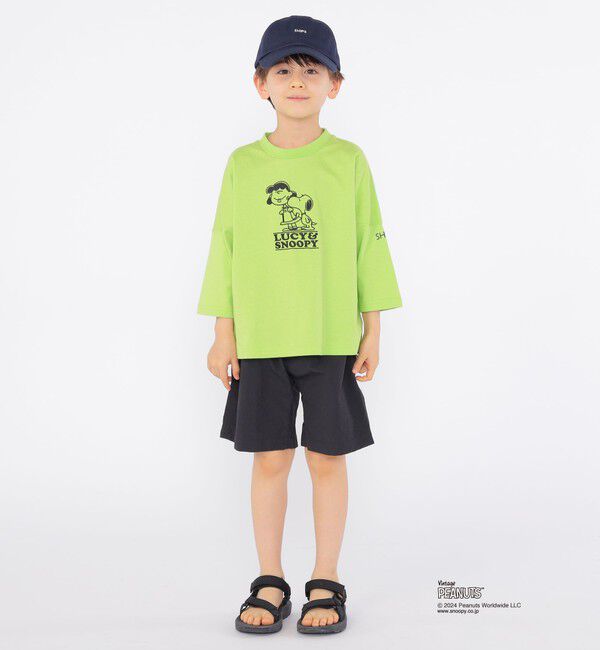 SHIPS KIDS「SHIPS KIDS:100～130cm / スヌーピー 7分袖 TEE」|Tシャツ・カットソー|