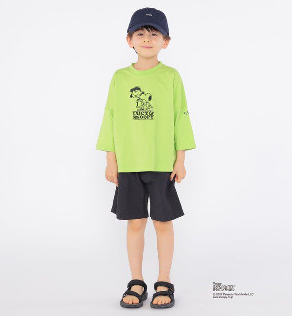 SHIPS KIDS「SHIPS KIDS:100～130cm / スヌーピー 7分袖 TEE」|Tシャツ・カットソー|