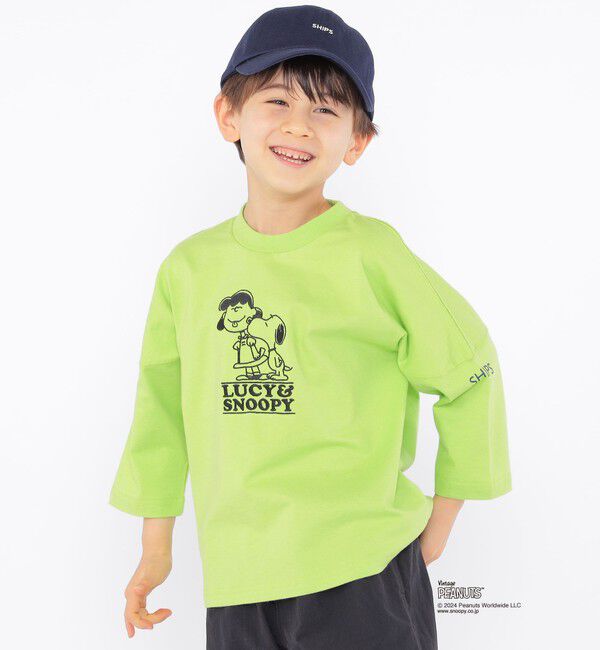 SHIPS KIDS「SHIPS KIDS:100～130cm / スヌーピー 7分袖 TEE」|Tシャツ・カットソー|