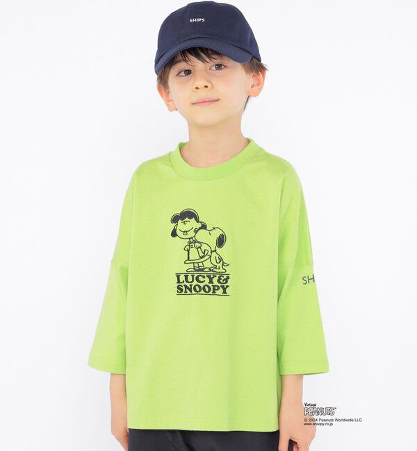 SHIPS KIDS「SHIPS KIDS:100～130cm / スヌーピー 7分袖 TEE」|Tシャツ・カットソー|
