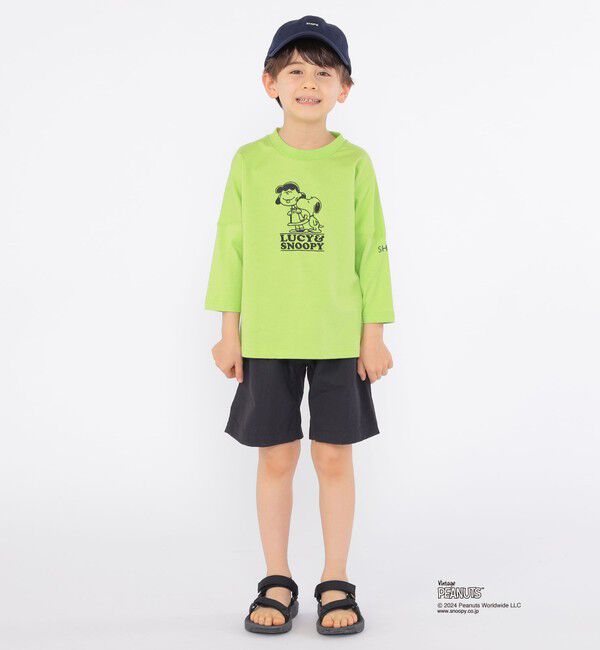 SHIPS KIDS「SHIPS KIDS:100～130cm / スヌーピー 7分袖 TEE」|Tシャツ・カットソー|