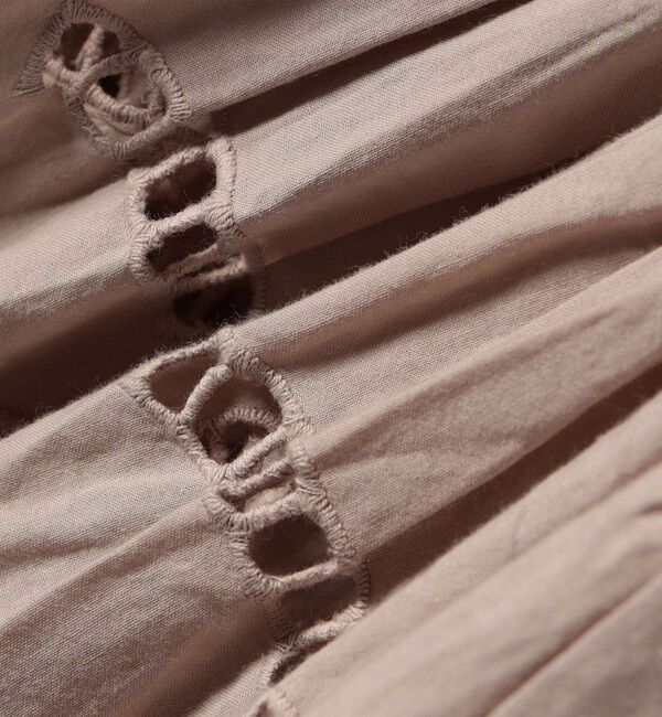 quaranciel「quaranciel:〈洗濯機可能〉コットン カットワーク レース パフスリーブ ブラウス」|シャツ・ブラウス|