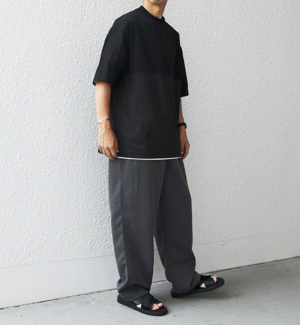 SHIPS any「SHIPS any: 〈洗濯機可能〉ナイロン / メッシュ コンビ フットボール Tシャツ◇」|Tシャツ・カットソー|