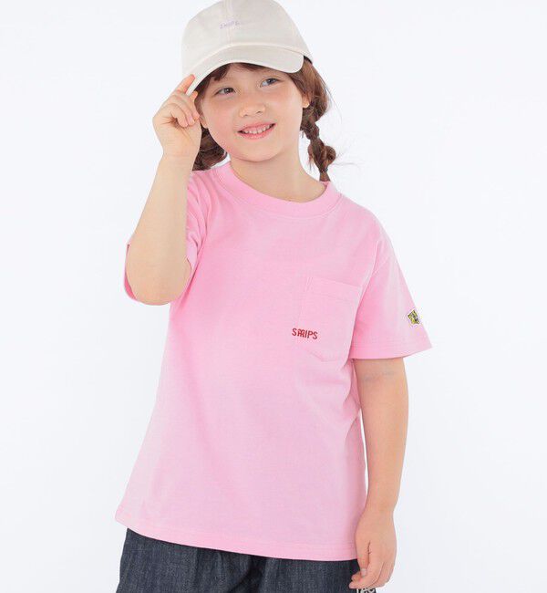 SHIPS KIDS「SHIPS KIDS:100～140cm / 阪神タイガース マイクロ SHIPSロゴ ポケット Tシャツ」|Tシャツ・カットソー|ピンク