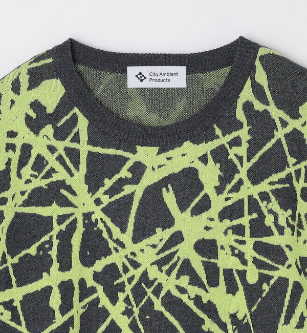 SHIPS「City Ambient Products:〈手洗い可能〉ペイント ジャカード クルーネック ニット」|ニット・セーター|