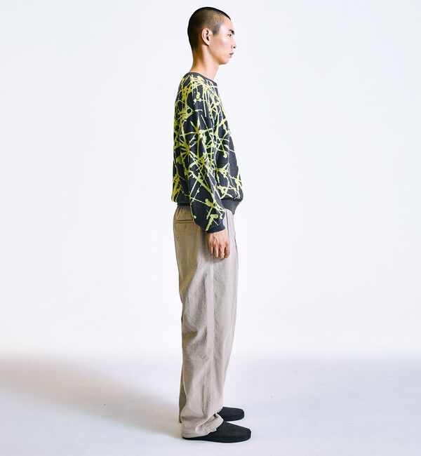 SHIPS「City Ambient Products:〈手洗い可能〉ペイント ジャカード クルーネック ニット」|ニット・セーター|