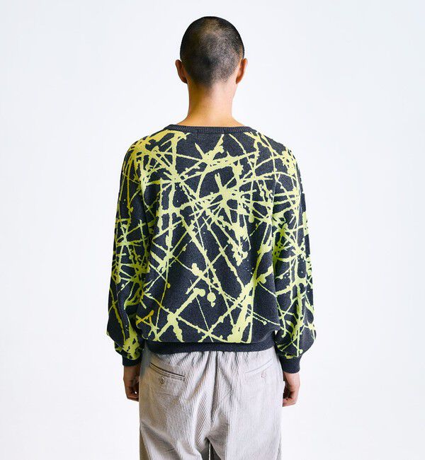 SHIPS「City Ambient Products:〈手洗い可能〉ペイント ジャカード クルーネック ニット」|ニット・セーター|