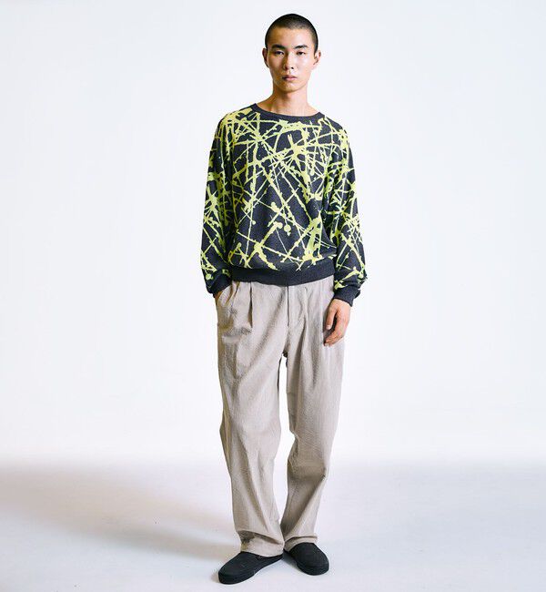 SHIPS「City Ambient Products:〈手洗い可能〉ペイント ジャカード クルーネック ニット」|ニット・セーター|