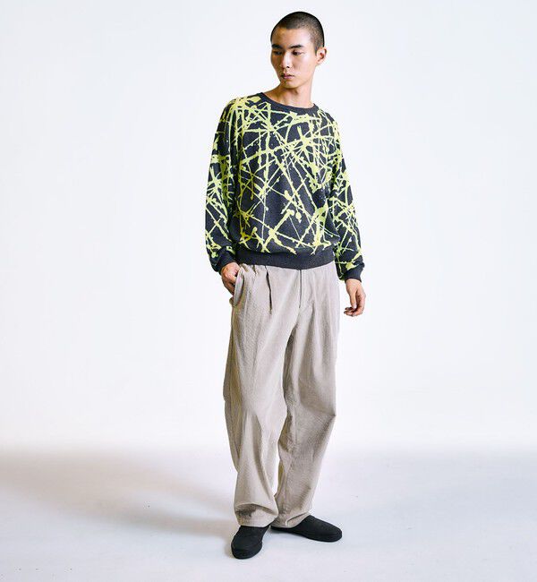 SHIPS「City Ambient Products:〈手洗い可能〉ペイント ジャカード クルーネック ニット」|ニット・セーター|